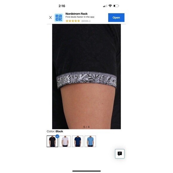 Robert Graham Black Bayview Print Short Sleeve Shirt Classic Fit SZ Medium Mens - Picture 4 of 11